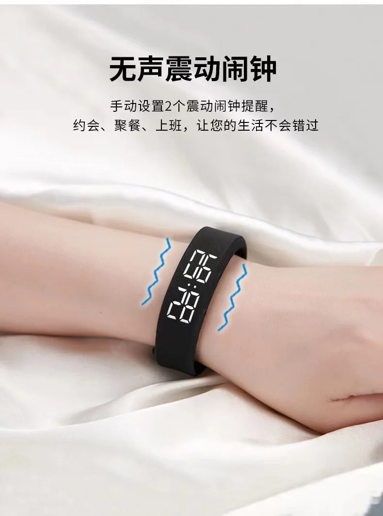 Reloj inteligente Pulsera deportiva Pulsera inteligente con despertador vibrador Pulsera podómetro para estudiantes hombres y mujeres