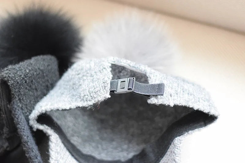 Gorra de béisbol unisex de invierno de moda para mujer, gorro de papá de lana de cordero de lujo con pompón de piel, gorra de papá cálida para invierno al aire libre de Hip Hop