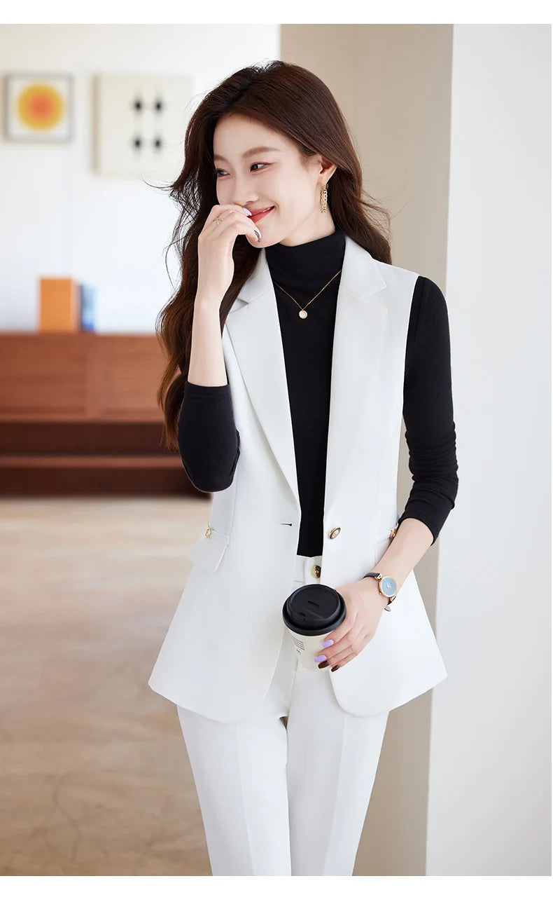 Women Pants Sets Off Shoulder Sleeveless Vest Top Female Pencil Pants Women 2 Piece Set Outfit Elegant Women's Pants Suit