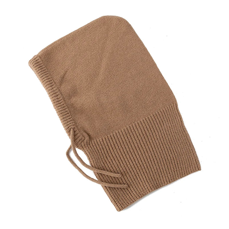 Cagoule d'hiver à capuche pour femme, coupe-vent, en tricot, idéal pour les voyages en plein air