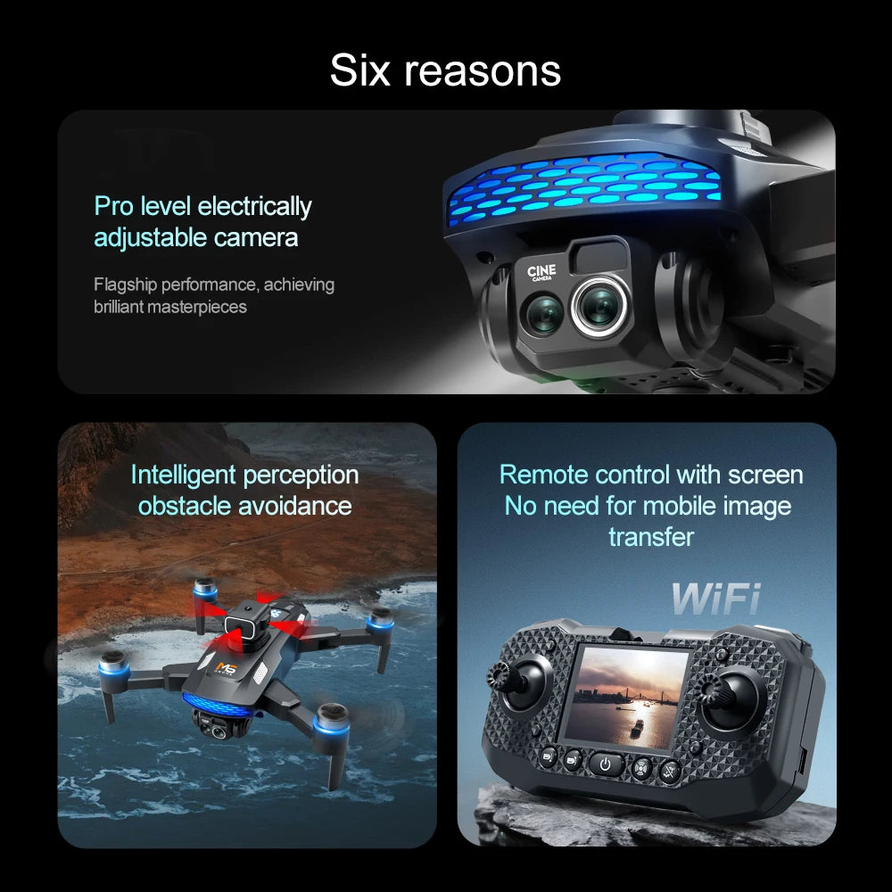 Nuevo Para Xiaomi M6 Drone 8K Cámara HD Profesional Drones 5G WIFI FPV Vídeo 4k UAV Con pantalla Mando a distancia RC Quadcopter Dron