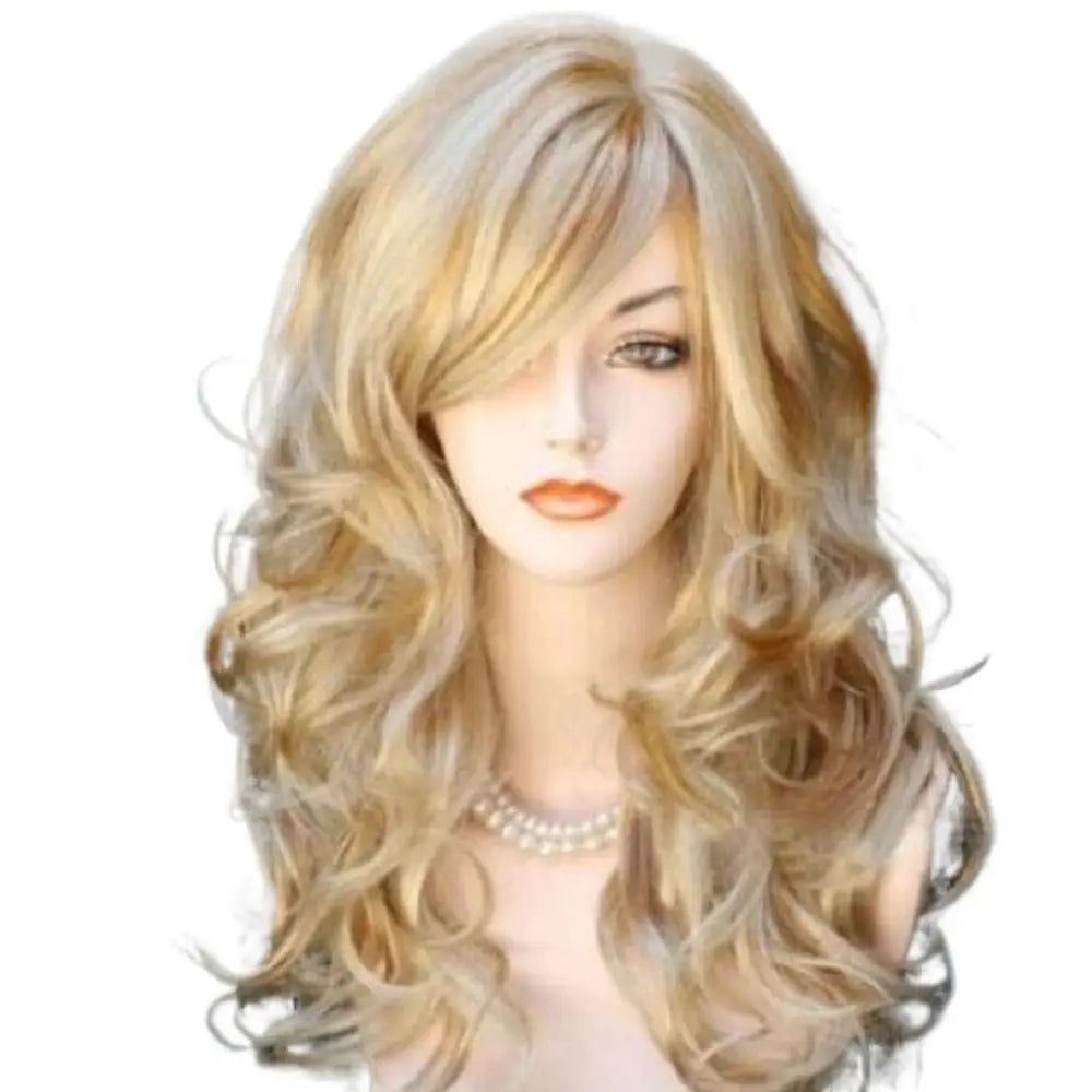 Peluca rubia larga rizada