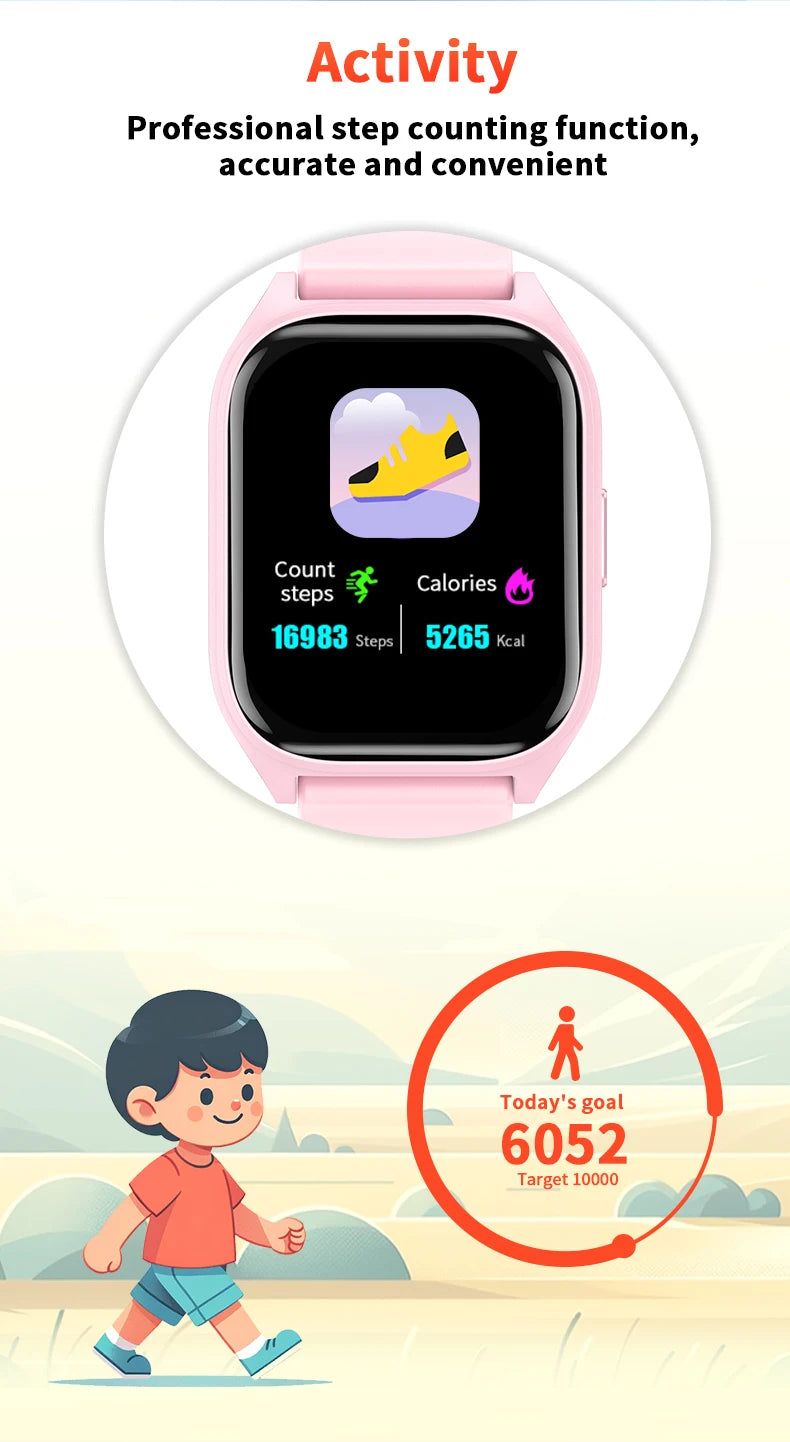 Kids Smart Watch Girls Boys SmartWatch for Kids Smartwatch Gifts for 4-15 Years Old Sports Pedometer Birthday Gift for Children