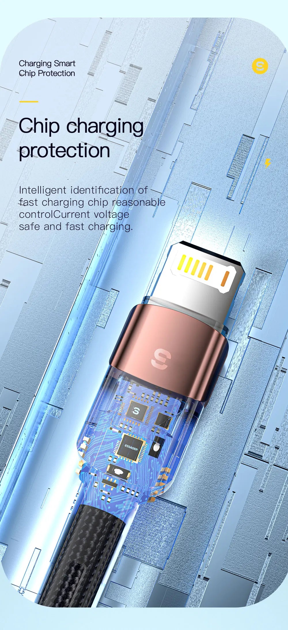 Cable USB Essager de carga rápida para iPhone 11 12 13 Pro Max Mini Xs Xr X SE 8 7 6 Plus 6s 5 5s, cable de 2.4A para cargador de iPhone
