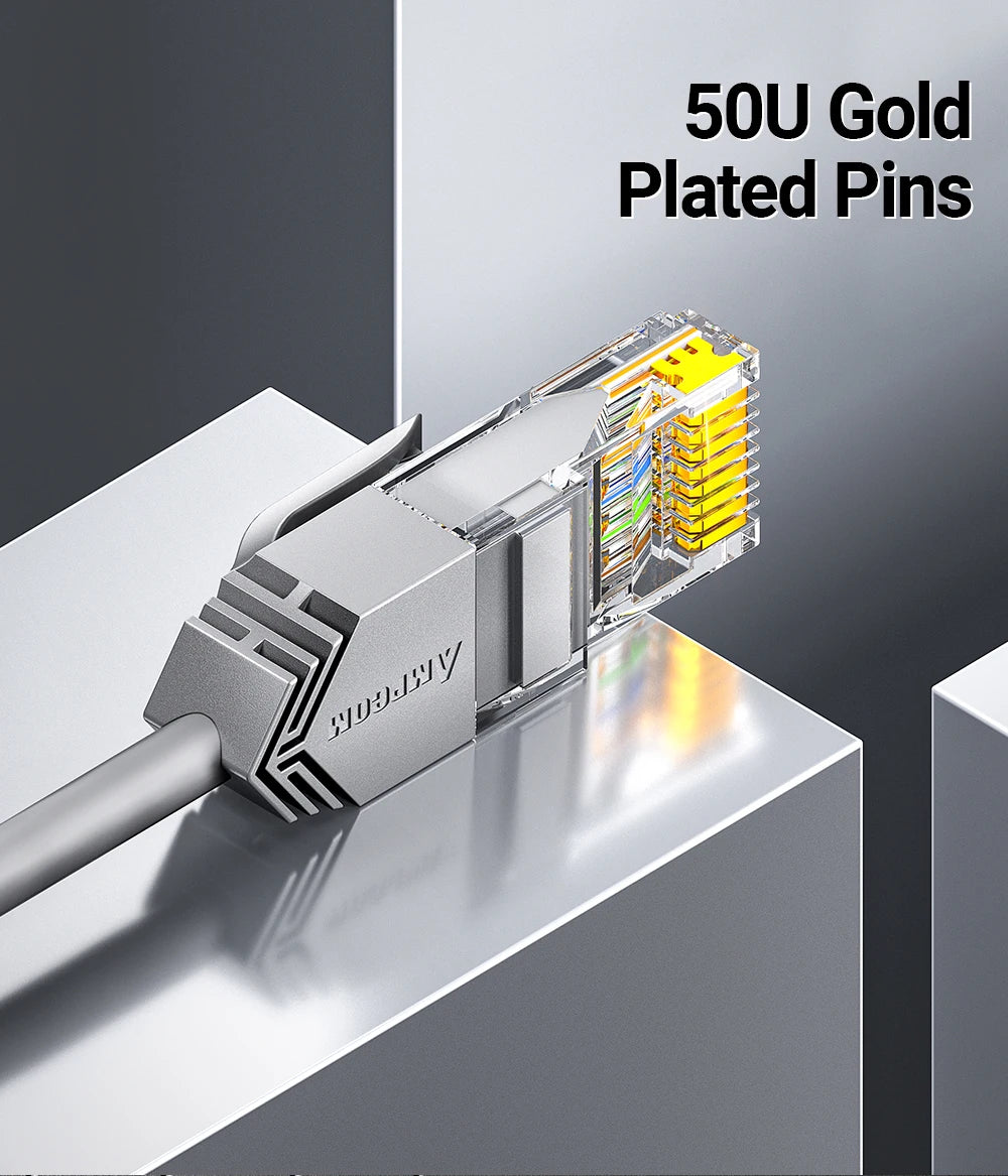 AMPCOM Ethernet Cable, Ultra Thin Cat6 RJ45 Lan Cable UTP RJ 45 Networking Cables Patch Cord for Desktop Computers Modem Router