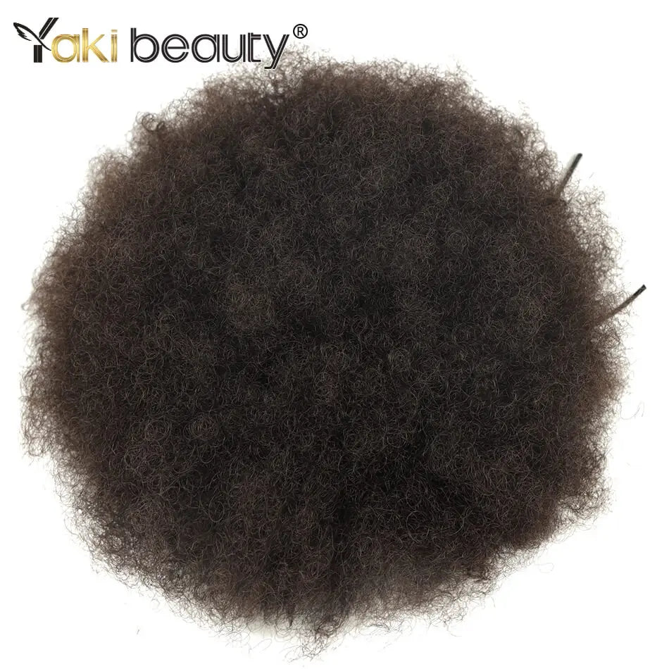 Afro Puff Drawstring Ponytail Synthetic Hair Extension Black Brown Clip On Kinky Drawstring Curly Ponytail