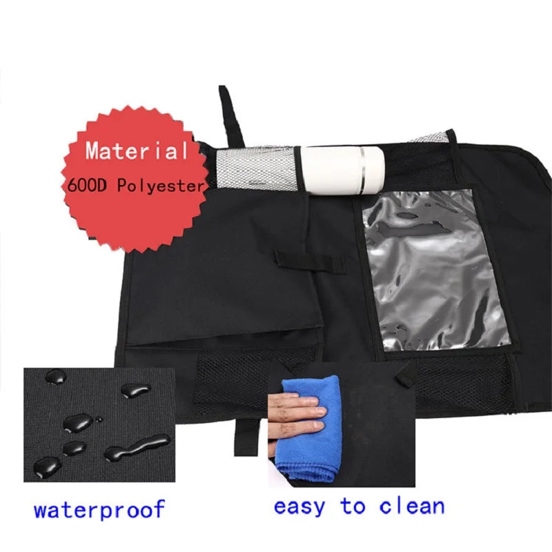 Organiseur de siège arrière de voiture avec support pour tablette tactile, poches de rangement automatique, housse de protection pour dossier de siège de voiture pour voyage, voyage des enfants