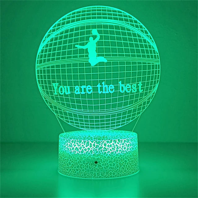 Lámpara de Ilusión 3D de Baloncesto – Genial, Moderna y Perfecta para Cualquier Habitación