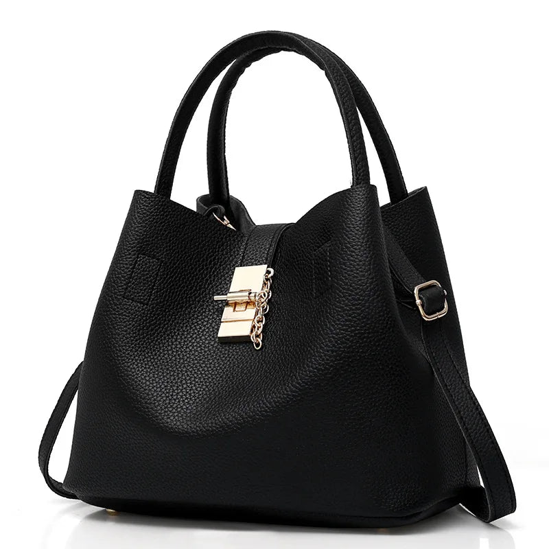 Bolso de hombro para mujer Bolso de gran capacidad para mujer Bandolera con patrón de lichi PU Bolso de cubo portátil bandoleras para mujer