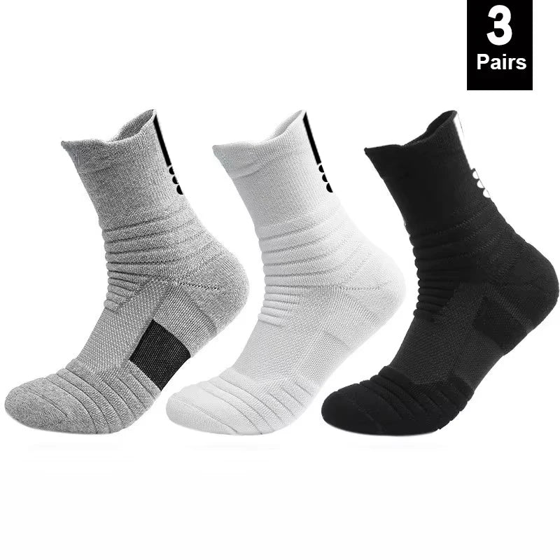 1/3 pares de calcetines de fútbol antideslizantes para hombre, calcetines de algodón de tubo corto largo, calcetines deportivos de baloncesto, calcetines transpirables desodorantes 39-45