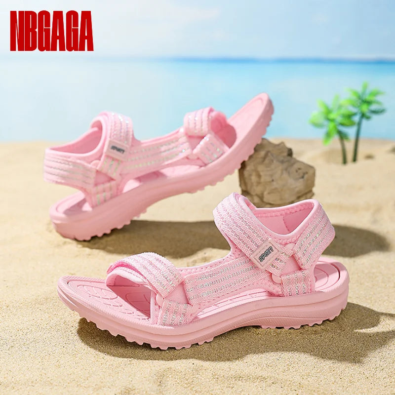 Kids Sport Sandals for Girls Breathable Non-Slip Soft Sole Comfortable Lightweight Beach Walking Outdoor Shoes Adjustable Straps