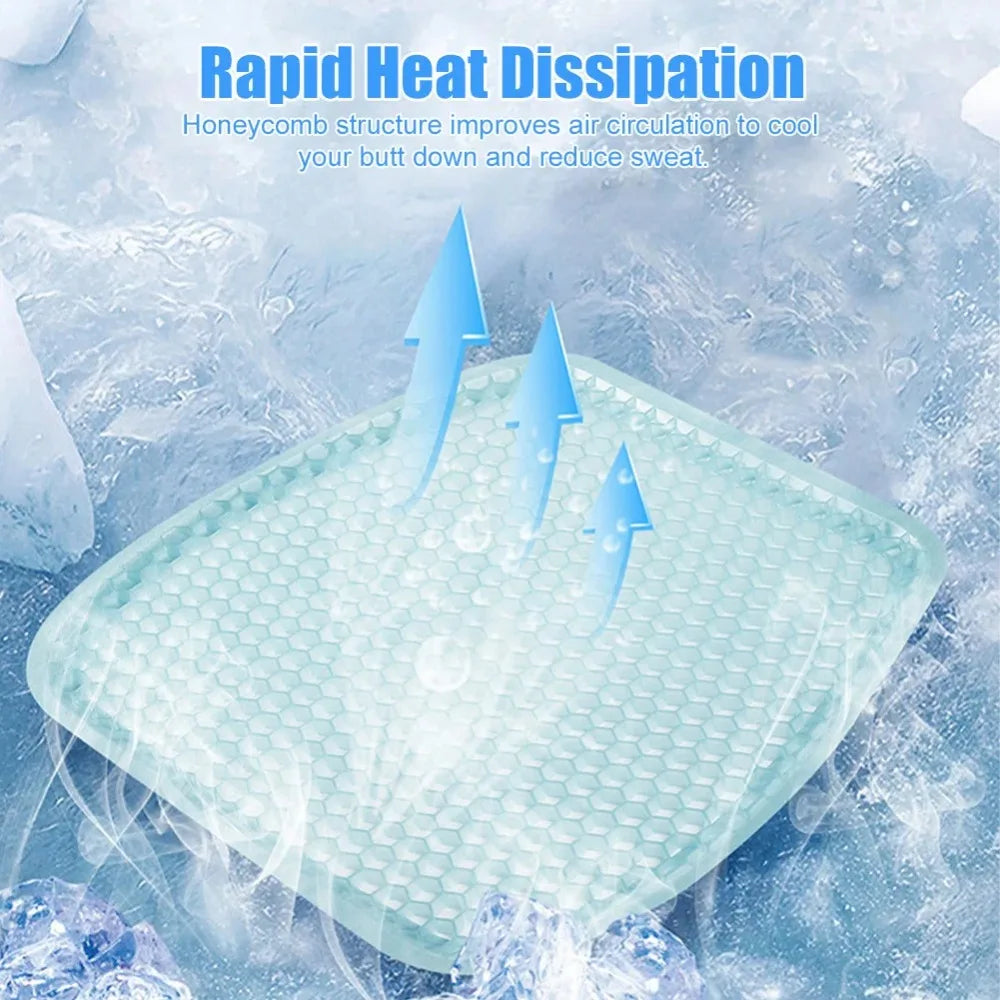 Cool Down Summer with The Universal Car Honeycomb Ice Filigree Gel Cushion Car Seat Cushion Ergonomic and Comfortable for Riding