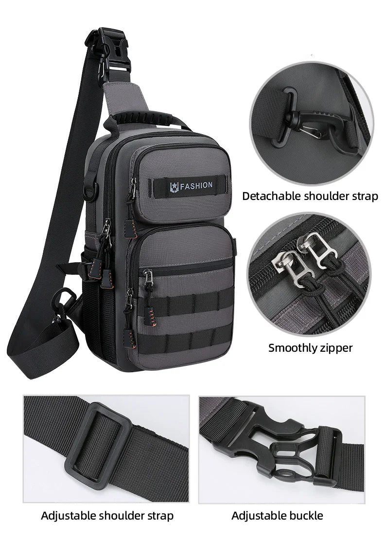 Sac de poitrine de randonnée, sac à dos de voyage multifonctionnel Molle, sac à main léger, pochette pour équipement d'escalade de cyclisme en plein air, grand sac amusant