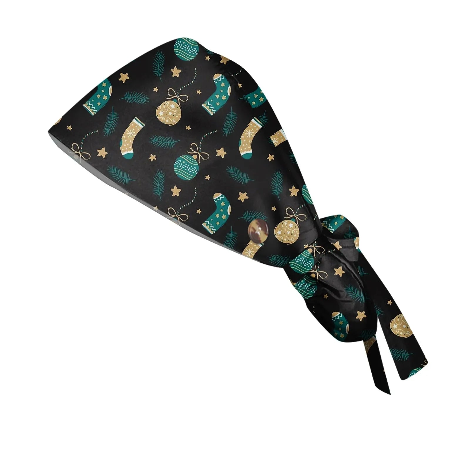 Gorro de Trabajo de Pelo Largo con Estampado Navideño a la Moda, Gorro de Trabajo Ajustable, Gorro de Enfermería para Salón de Belleza, Gorro Quirúrgico Femenino, Gorros de Enfermera