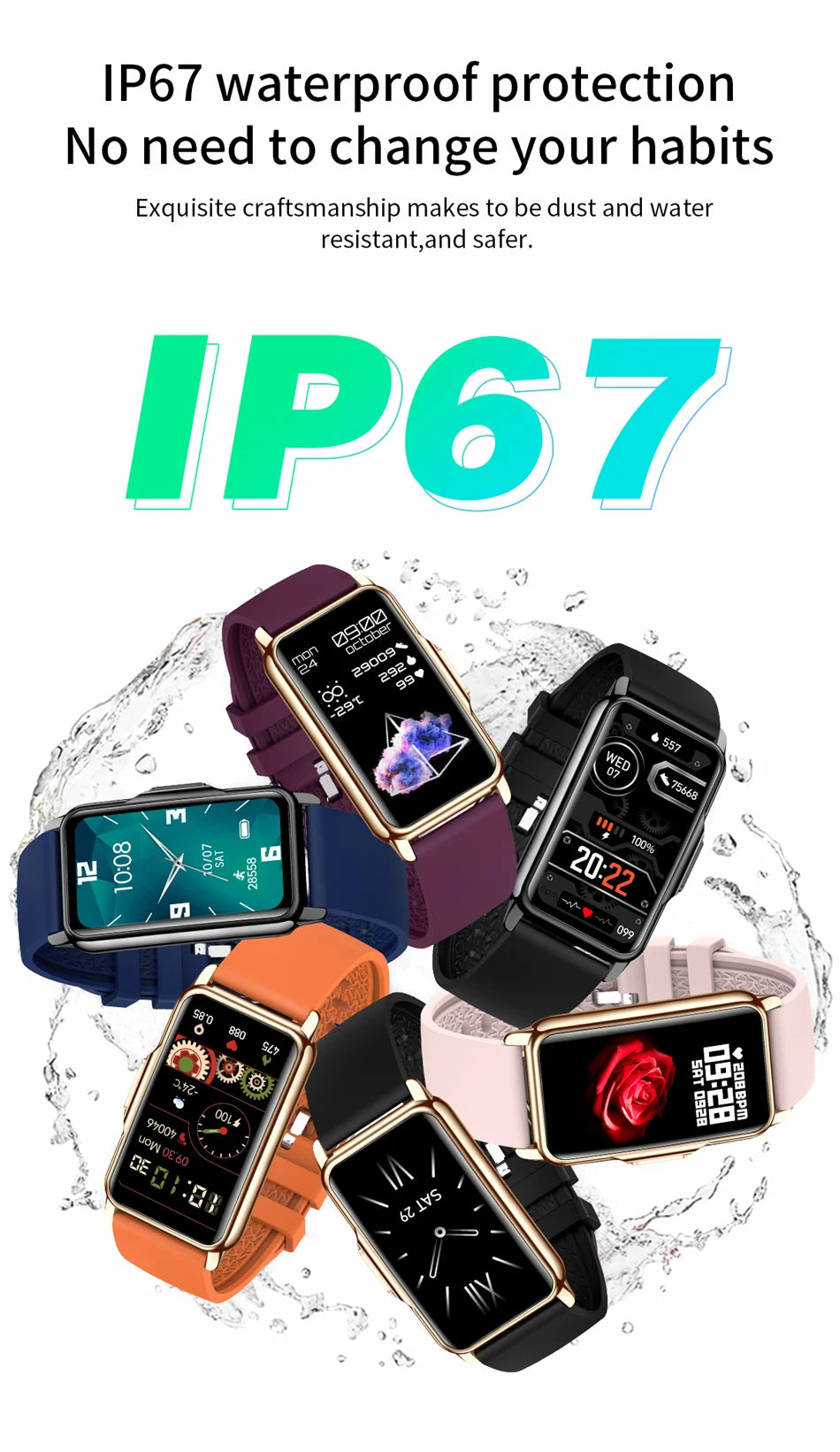 Nuevo reloj inteligente deportivo para hombre y mujer, pantalla táctil completa de 1,47 pulgadas, rastreador de actividad física GPS, Smartwatch con clasificación IP67 resistente al agua para teléfonos Android e iOS