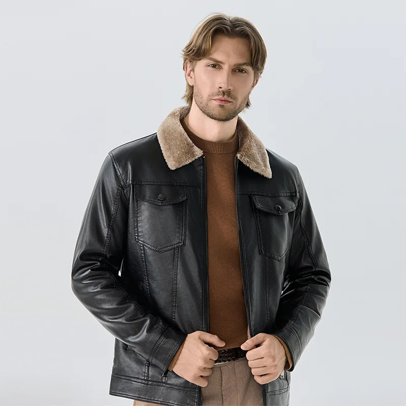 Men’s Fur-Lined Leather Jacket