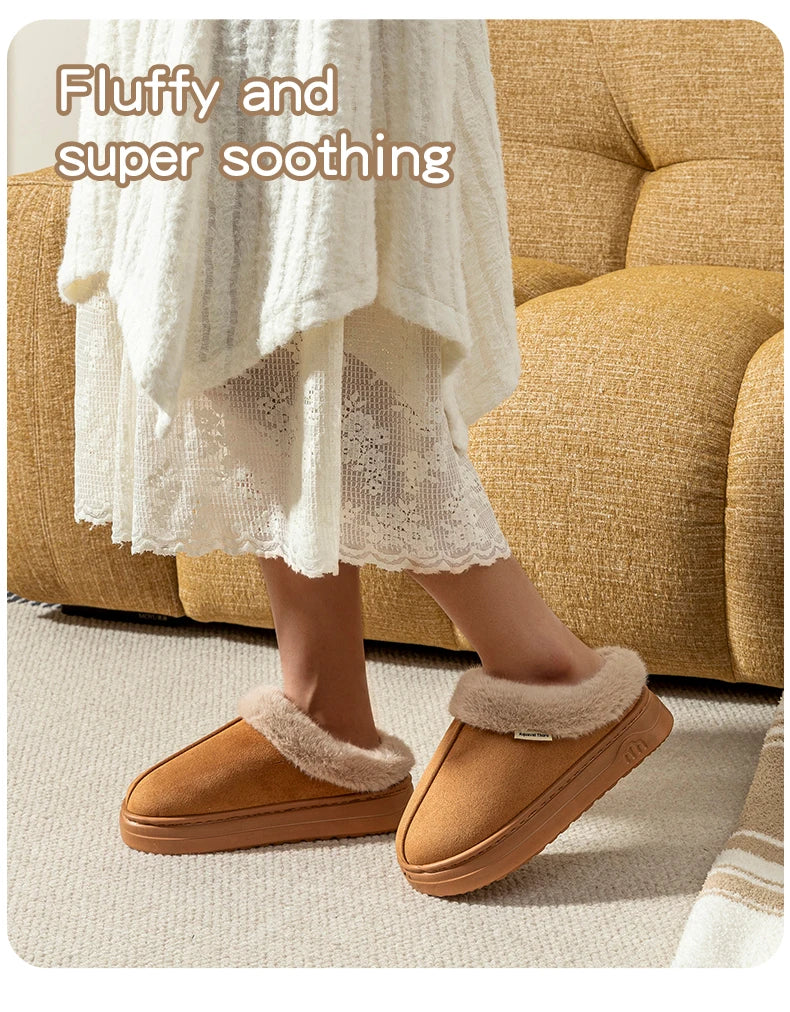 Children's Winter Slippers Indoor Outdoor Anti-slip Thick Sole Warm Comfortable Parent-child Shoes Leisure Snow Boots