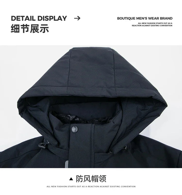 Chaquetas con capucha para hombre, ropa de abrigo informal, parkas largas para hombre, nuevas parkas impermeables y cálidas para otoño e invierno, abrigo tipo parka, 2 PIEZAS Parkas de invierno