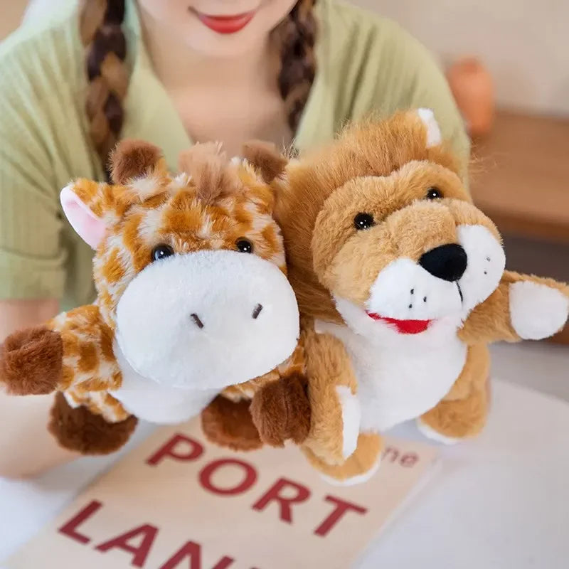 Peluches Animaux Jouets Main Doigt Histoire Marionnette Kawaii Poupées Éducatifs Bébé Jouets Canard Agneau Vache Chien Cheval Enfants Cadeau