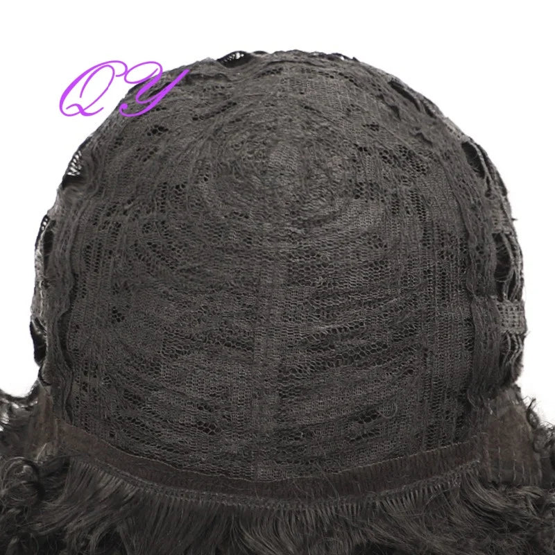Short Afro Kinky Curly Wig With Bangs Synthetic Hair For Black Women Natural Looking Daily or Party Wear
