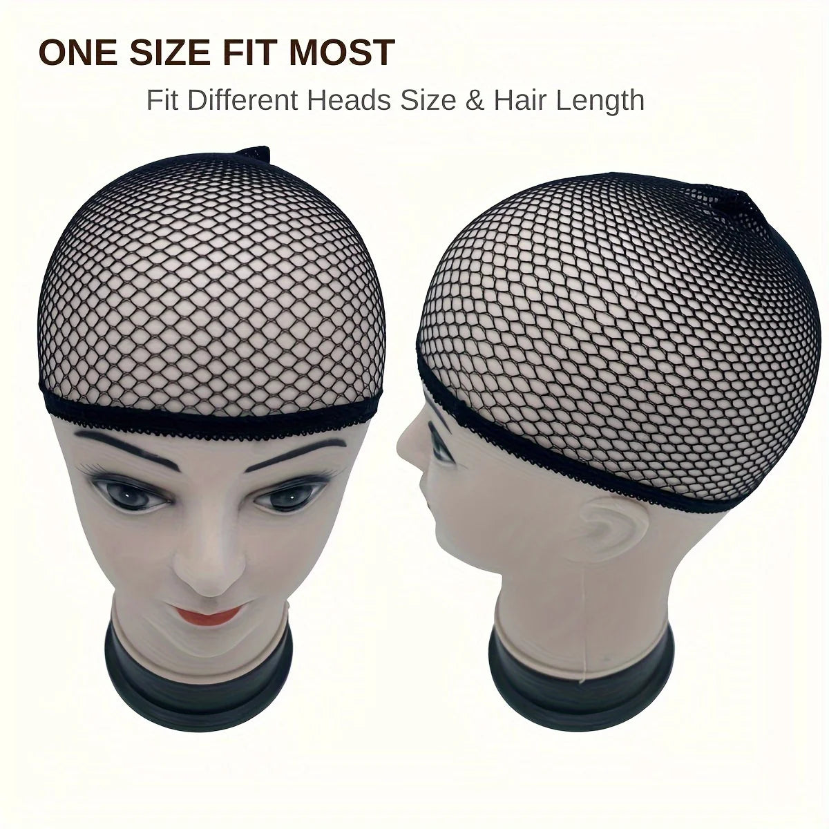 Mesh Wig Caps, 4-Pack Elastic High Strength Durable, Unisex Adult Closed Wig Net Black Set