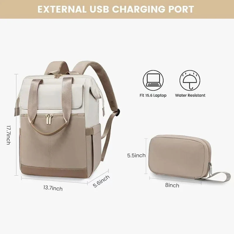 Laptop bag, travel and leisure mommy bag, diaper bag, men's and women's fashionable backpack