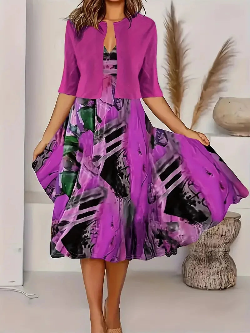 Floral Two-Piece Dress Set