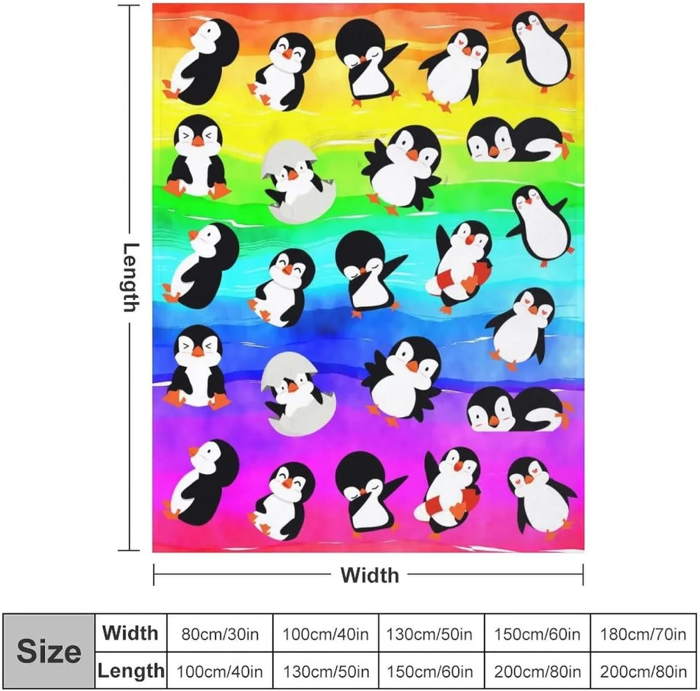 Manta de pingüino para animales, ultrasuave, bonita, de franela, forro polar, ligera, de microfibra, divertida, para niños y adultos