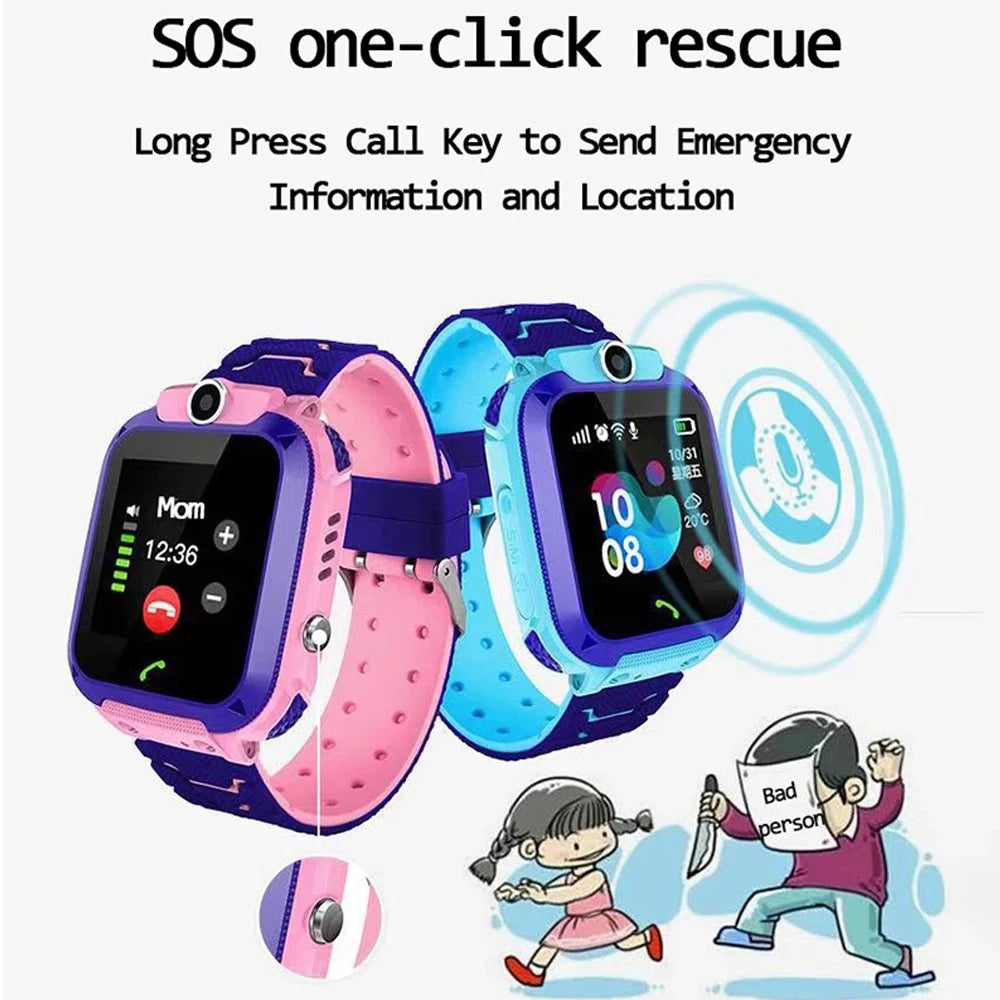 Q12 Reloj Inteligente para Niños, SOS, Impermeable, Tarjeta SIM, Localizador GPS, Regalo de Cumpleaños para Niños y Niñas Q12