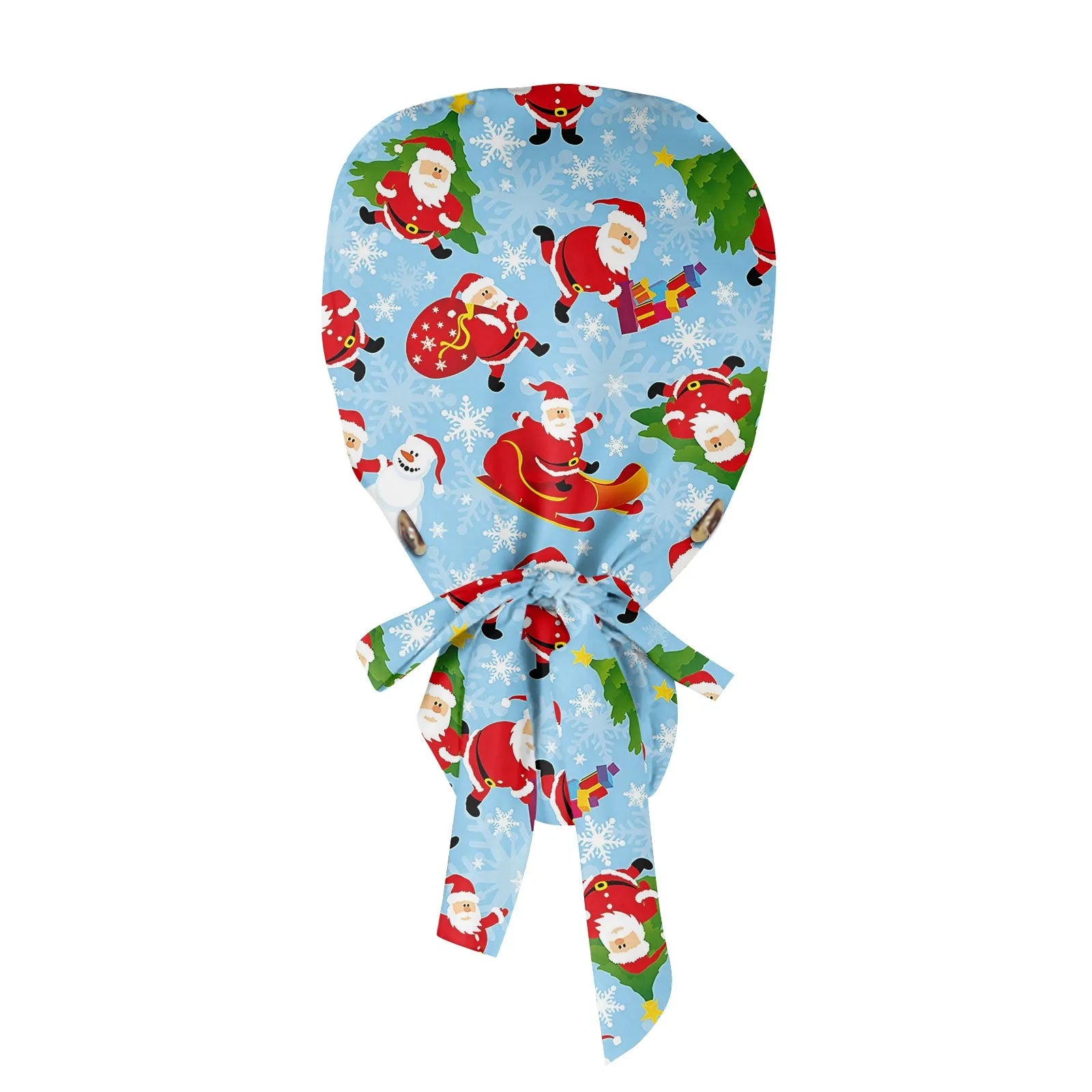Gorro de Trabajo de Pelo Largo con Estampado Navideño a la Moda, Gorro de Trabajo Ajustable, Gorro de Enfermería para Salón de Belleza, Gorro Quirúrgico Femenino, Gorros de Enfermera