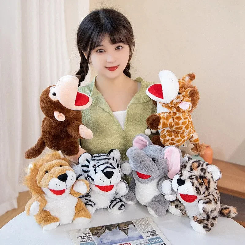 Peluches Animaux Jouets Main Doigt Histoire Marionnette Kawaii Poupées Éducatifs Bébé Jouets Canard Agneau Vache Chien Cheval Enfants Cadeau