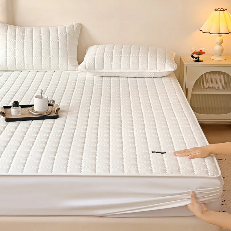 Waterproof Thickened Mattress Pad Protector Adjustable Durable Fitted Sheet Bed Covers Anti-mite Non-slip Bedspreads 150/160x200