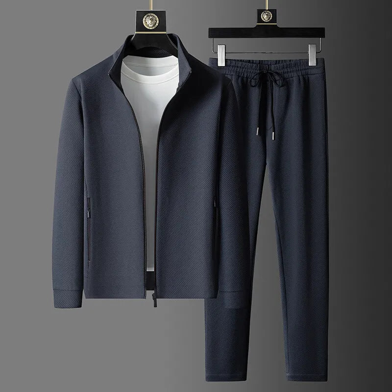 (jackets + trousers) spring fashion men jackets Man coats long sleeve men's casual jackets men A set of clothes size M-5XL