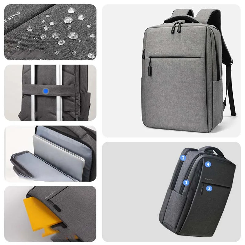 Mochila para portátil de 17.3 pulgadas, mochilas de viaje de gran capacidad, bolsa impermeable para portátil de 15.6 y 17.3 pulgadas, mochila de hombre con múltiples bolsillos