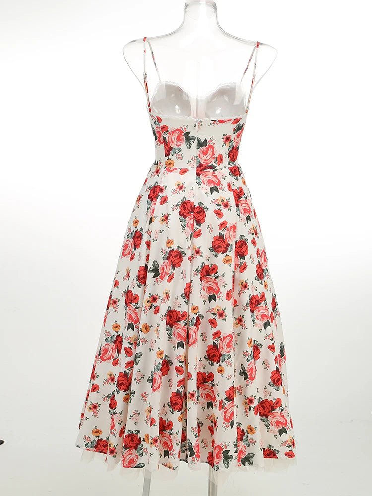 Vestido de fiesta de promoción de moda elegante vestido de noche de lujo estampado retro de otoño trajes de vacaciones vestido de invitada de boda de mujer ropa de mujer