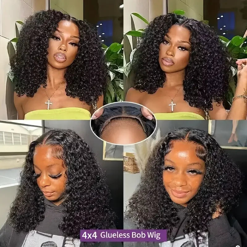 Peluca rizada estilo bob