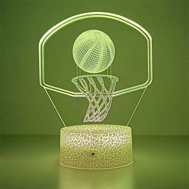 Lámpara de Ilusión 3D de Baloncesto – Genial, Moderna y Perfecta para Cualquier Habitación