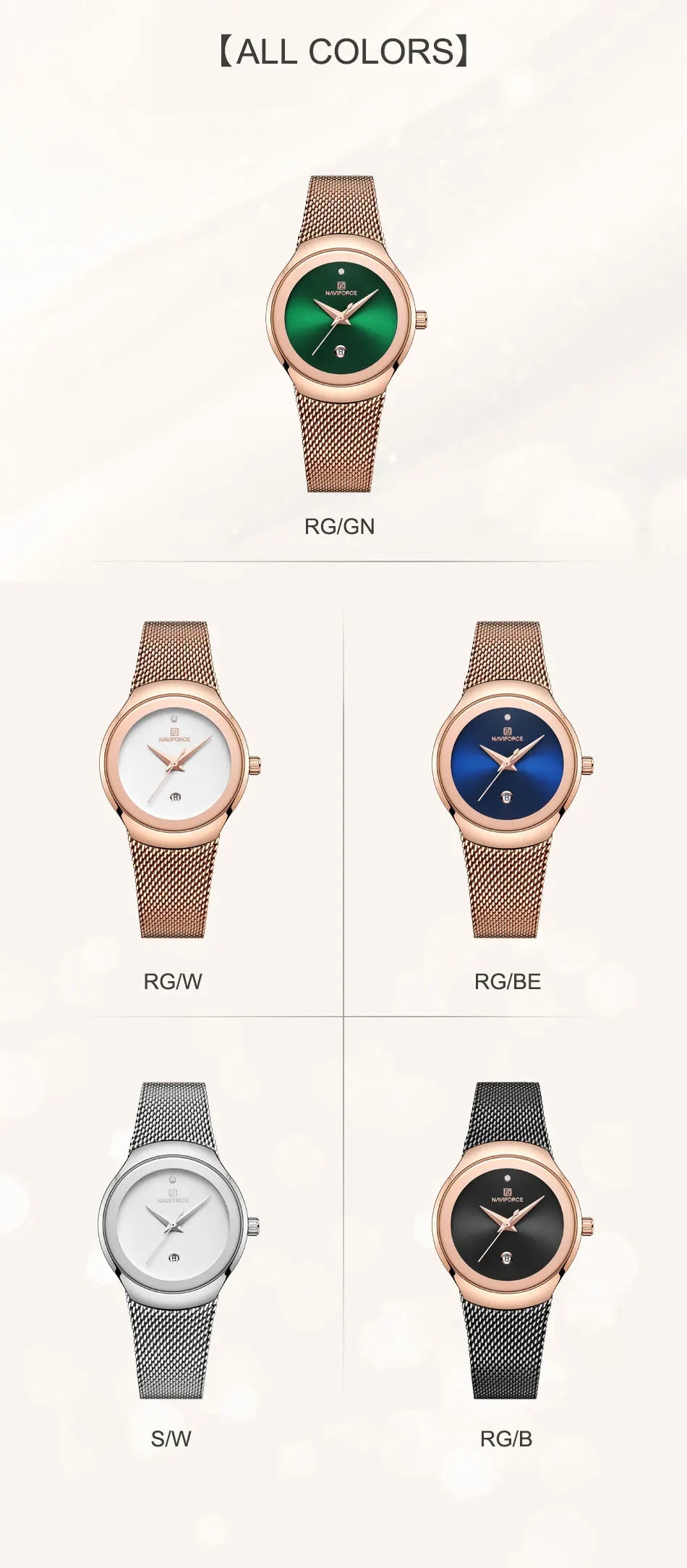 NAVIFORCE 2024 Relojes de mujer Lujo Oro Rosa Ultra Fino Reloj de Señora Lujo Impermeable Reloj de Pulsera de Cuarzo Mujer Reloj Femenino