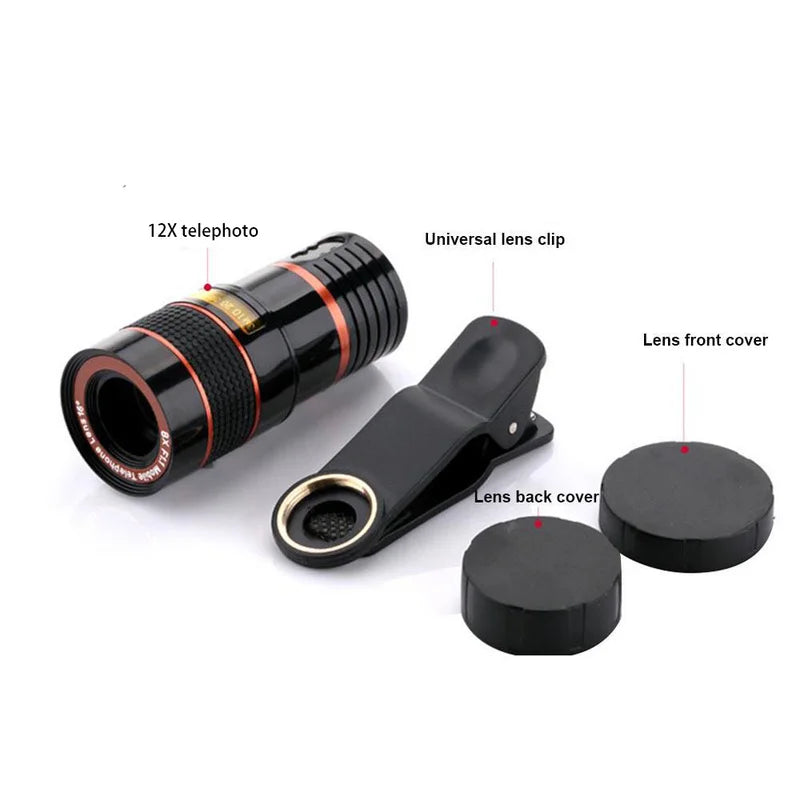 1 Pcs 12x Portable Mini High Magnification Monocular Telescope Long Lens Universal for Digital Camera & Mobile Phones