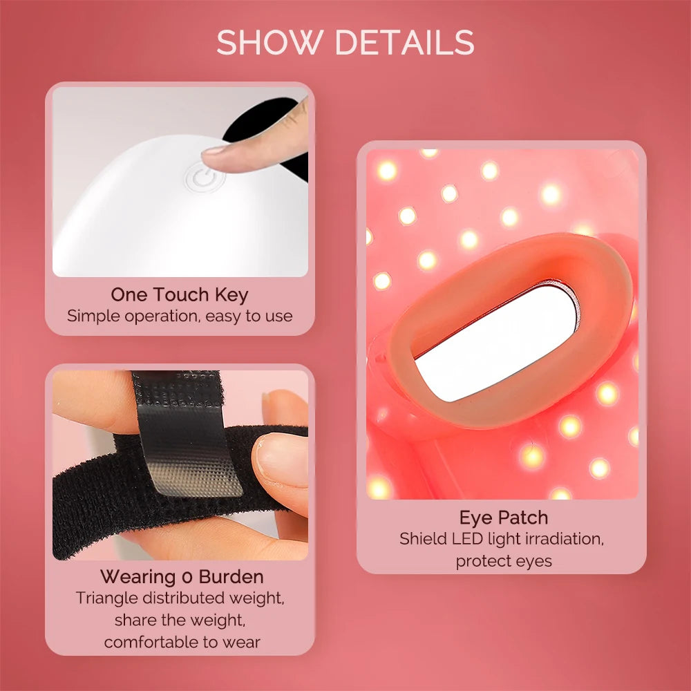 Mascarilla facial LED de 7 colores para rejuvenecimiento facial y de cuello con fotones, blanqueamiento, estiramiento, recargable, para el cuidado de la piel y el cuello, tratamiento de belleza