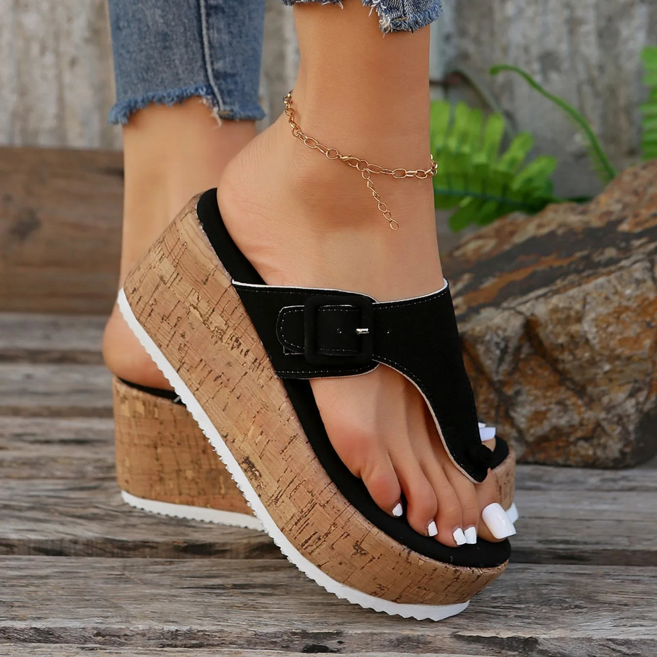 Dametøfler Dameklemmer Flip-flops Kilehæler Damesandaler Nye Komfortable Platåsko Slides Dame