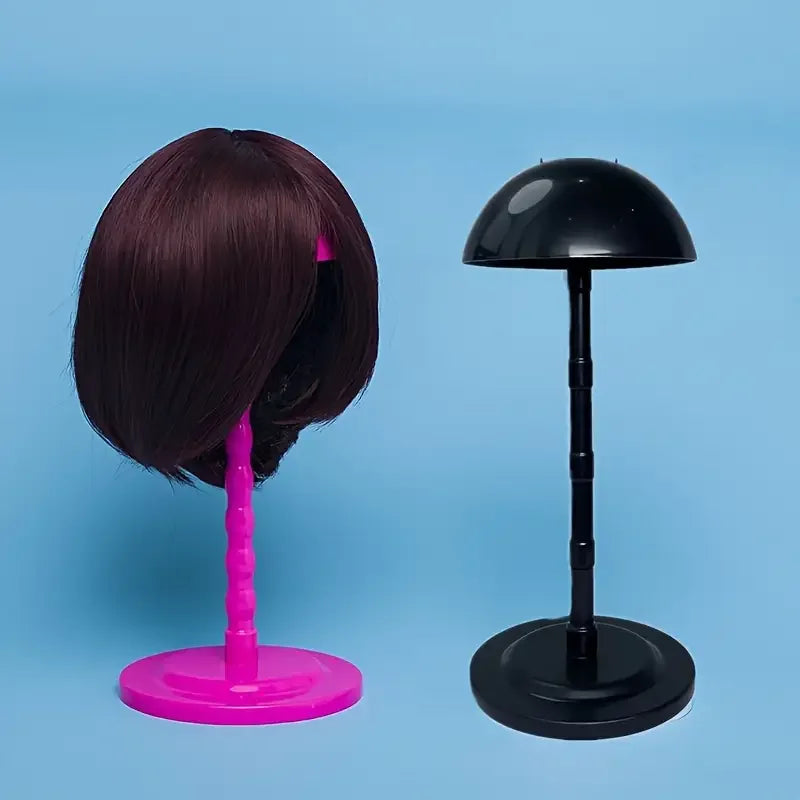 Adjustable Wig Hat Display Stand Portable Detachable Round-Top Mushroom Stand Holder for Styling Portable Dryers Hat Accessories