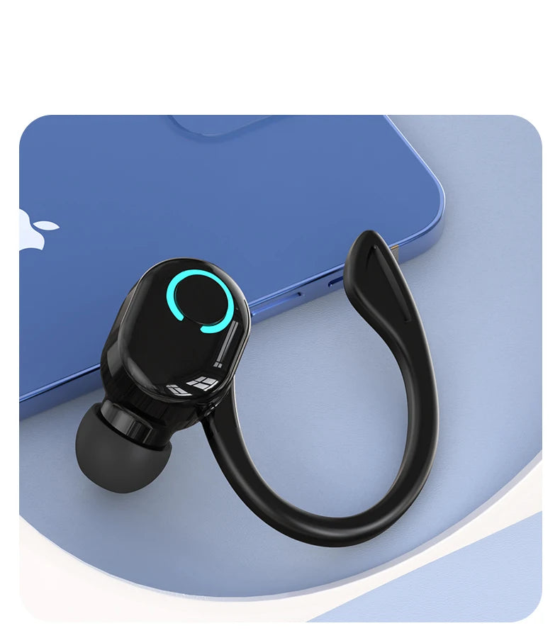 Auriculares inalámbricos Bluetooth graves HIFI con micrófono HD, tipo gancho para la oreja, auriculares con cancelación de ruido, resistentes al agua, para juegos y deportes