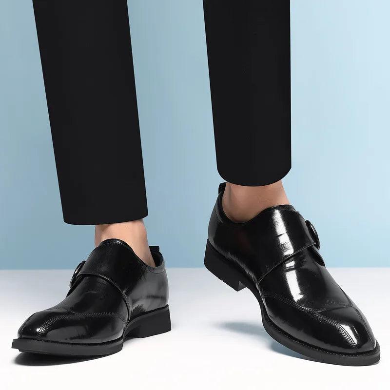 Zapatos de vestir de negocios para hombre con cierre, zapatos de cuero formales para hombre, calzado Oxford, mocasines Oxford de cuero de alta calidad para hombre