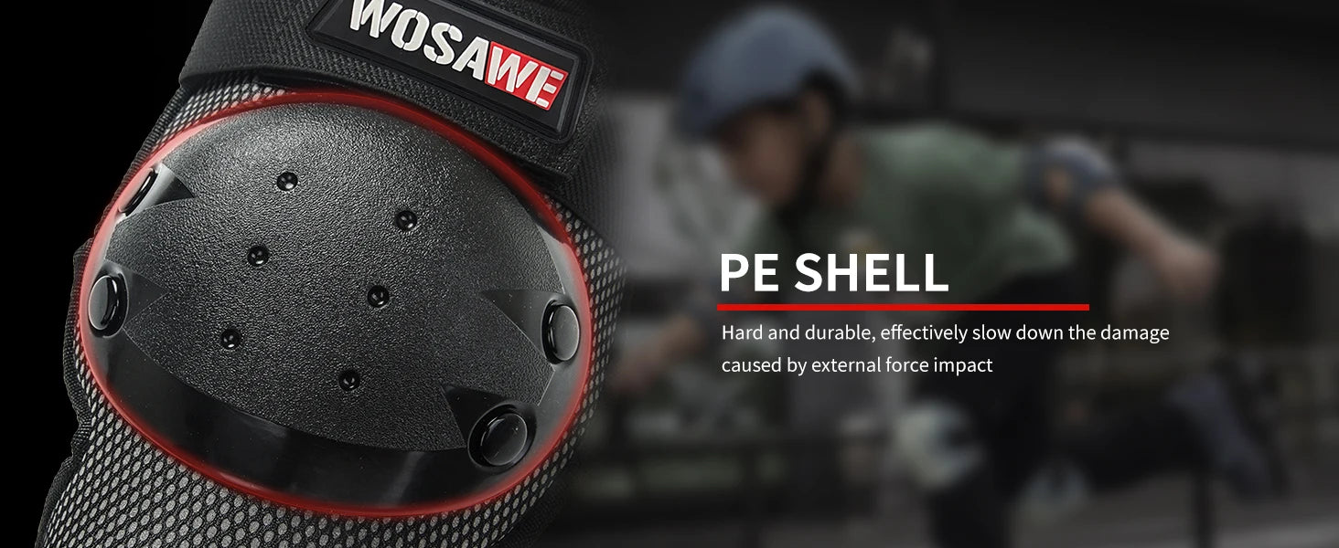 WOSAWE Ensemble de protections pour enfants, quatre genouillères, coudières, protège-coudes, pour enfants, jeunes, VTT, moto, motocross