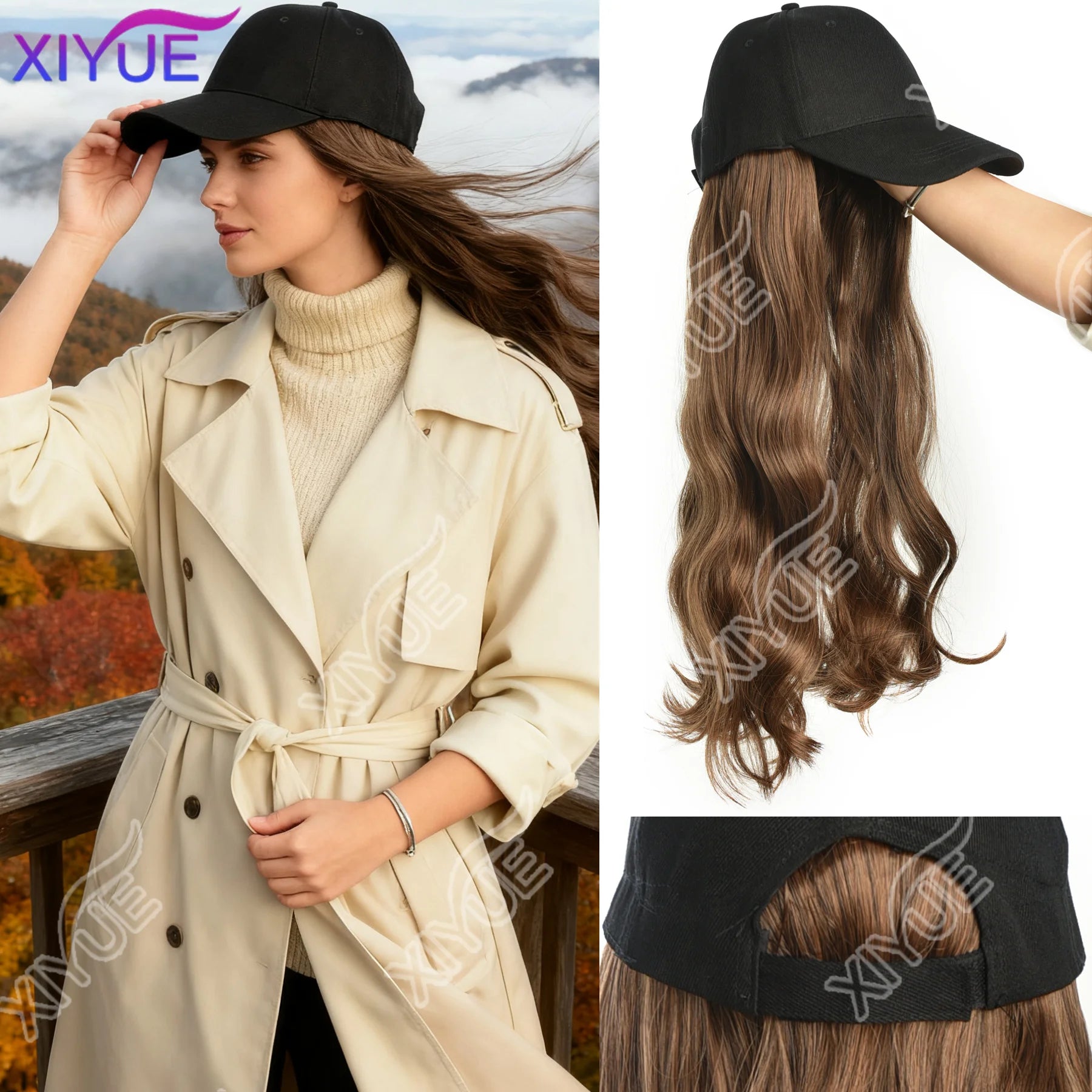 Wavy Curly Baseball Cap Wig