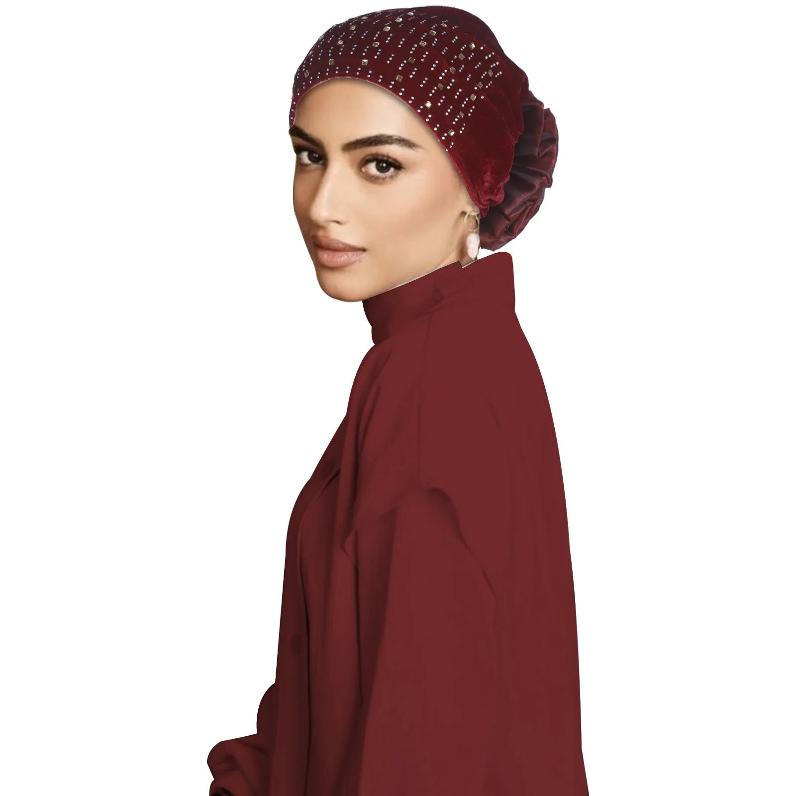 Hiyab Turbante de Terciopelo con Flores
