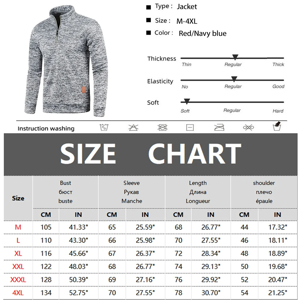 Sudadera de hombre, primavera, más gruesa, tipo pulóver, con media cremallera, para hombre, sudadera con capucha, sudadera de exterior, otoño, color liso, cuello alto