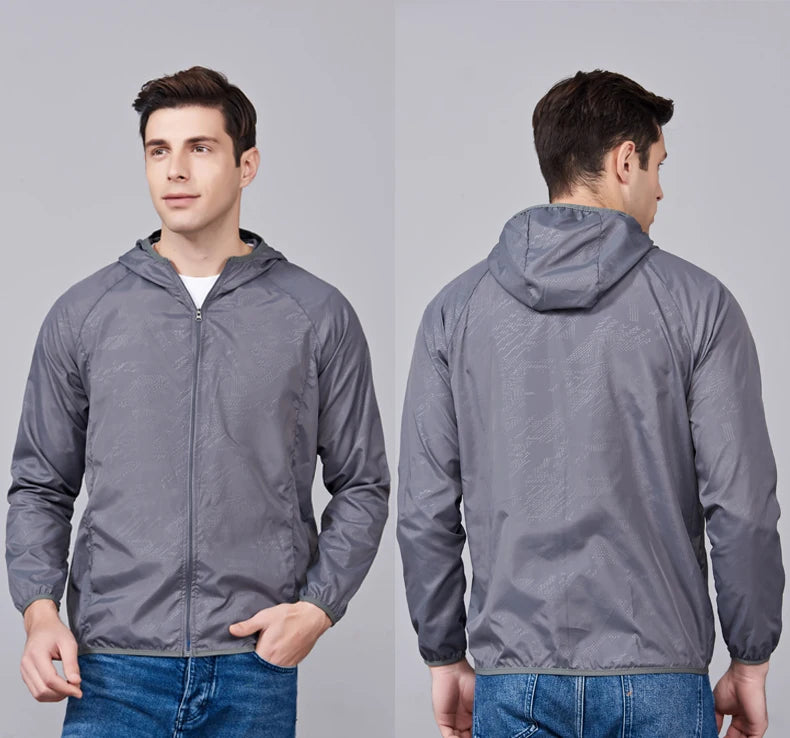 Chaqueta de senderismo JNLN para hombre y mujer, impermeable, con protección solar, cortavientos, unisex, para camping, escalada, para exteriores, impermeable, ropa portátil