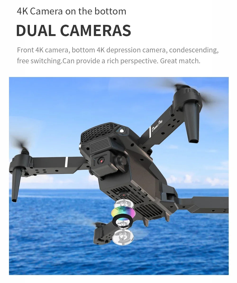 Dron profesional mini de control remoto E88 4K HD con cámara aérea WiFi FPV, cuadricóptero plegable, helicóptero RC, juguete para niños, regalo